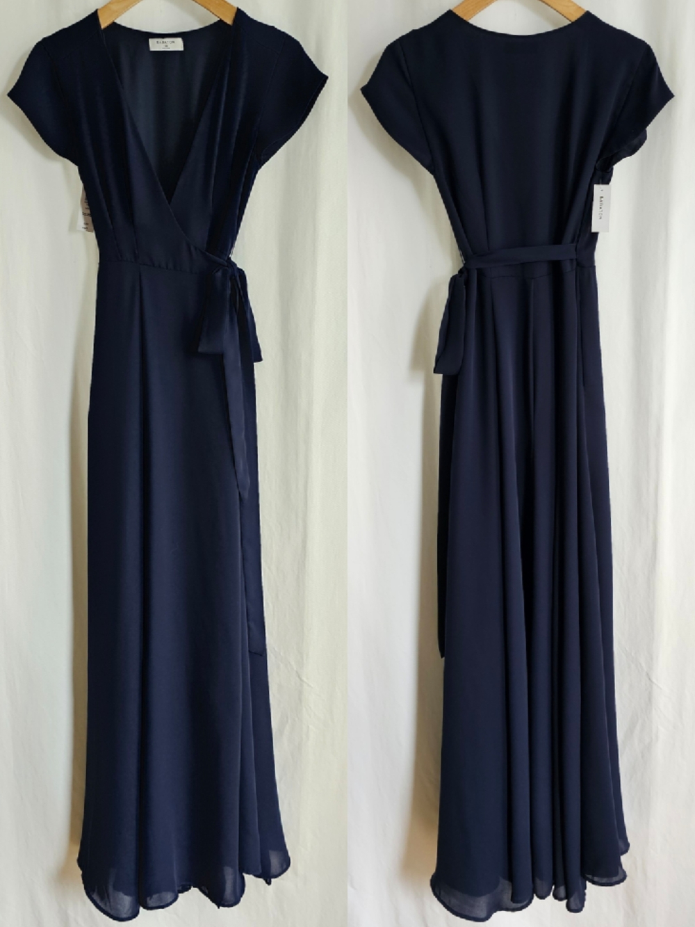 Aritzia Babaton Lexia Short Sleeve Chiffon Wrap Maxi Dress - Picture 10 of 16